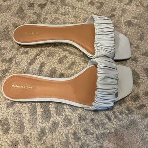 Reformation Marcella pale blue slides